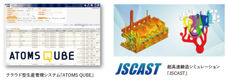 クラウド型生産管理システム「ATOMS QUBE」と超高速鋳造シミュレーション「JSCAST」